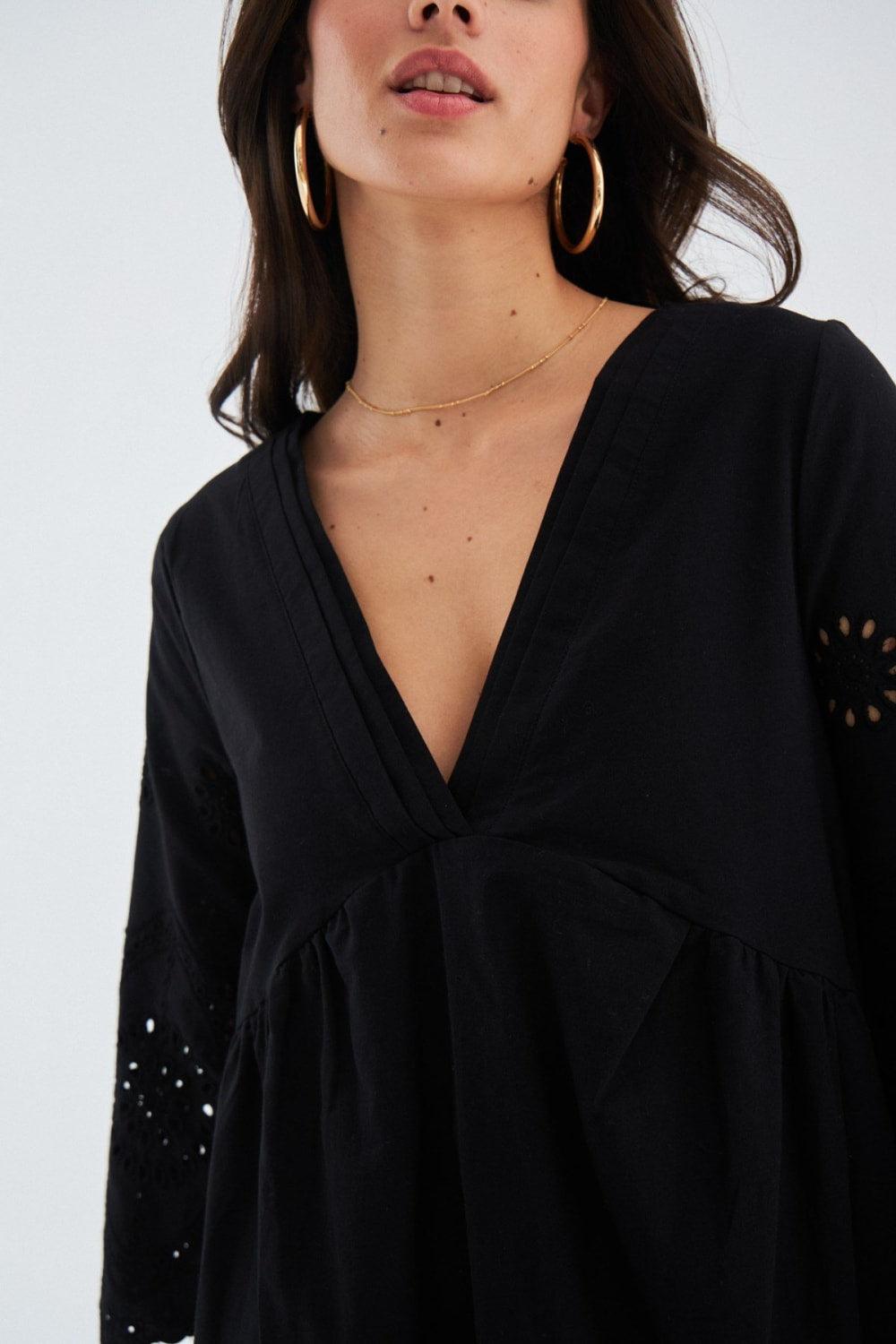 Peraluna-Hi̇romi̇ Dress %100 Pamuk 3/4 Kol Diz Hizası Yazlık Kadın Elbise -Elbise-18-roqelvaxirum.shop