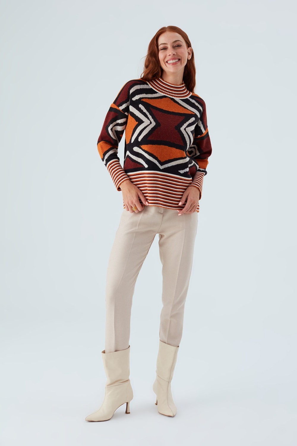 Peraluna-Kenda Pullover Etnik Jakar Desenli Yünlü Krop Kadın Triko Kazak-Kazak & Triko-1-roqelvaxirum.shop