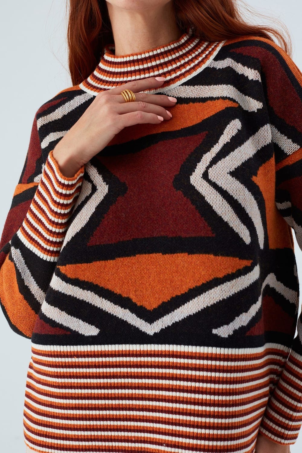 Peraluna-Kenda Pullover Etnik Jakar Desenli Yünlü Krop Kadın Triko Kazak-Kazak & Triko-7-roqelvaxirum.shop