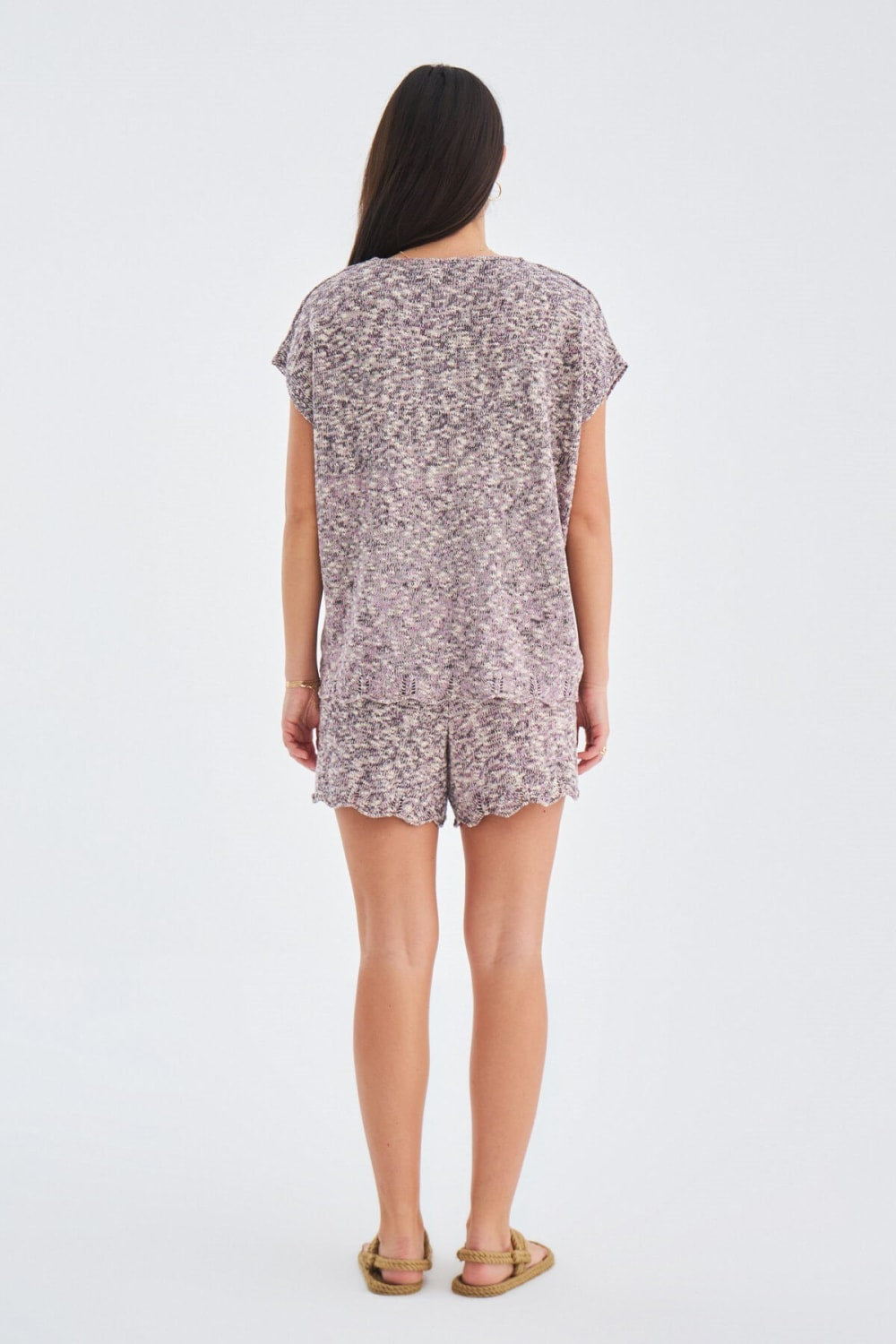 Peraluna-Renge Blouse & Shorts Yazlık Viskonlu Kadın Triko Şort Takım-Şort-9-roqelvaxirum.shop