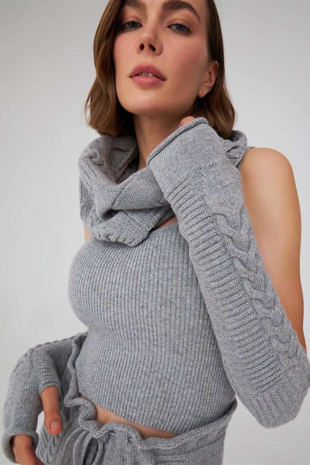 Peraluna-Saç Örgü Desenli Kaşmir Karışımlı Uzun Kadın Triko Eldiven-Eldiven-20-roqelvaxirum.shop