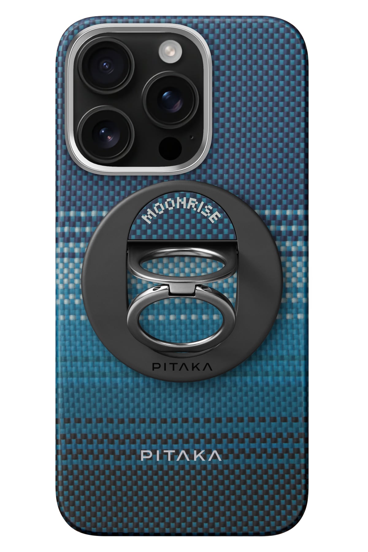 Tactile Woven Yüzük Standlı Iphone 16 Pro Max Magsafe Uyumlu Aramid Fiber Kılıf Moonrise