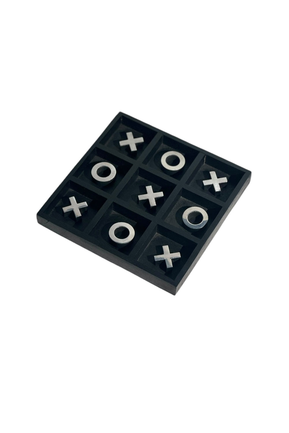 Ponet Maison-Siyah Ahşap Gümüş Detaylı Xox Dekoratif Tabla-Biblo-1-roqelvaxirum.shop