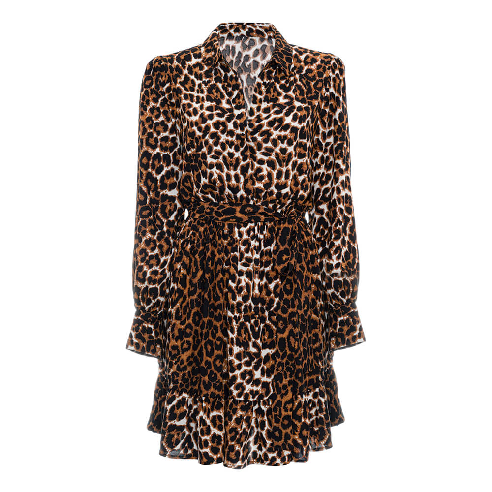 Pure Paris-Leopar Fırfırlı Mini Elbise-Elbise-10-roqelvaxirum.shop