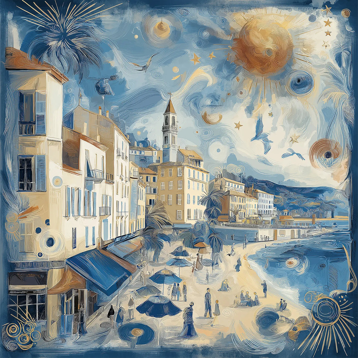 Pure Paris-RêVerie D’Azur İpek Fular-Şal & Fular-1-roqelvaxirum.shop