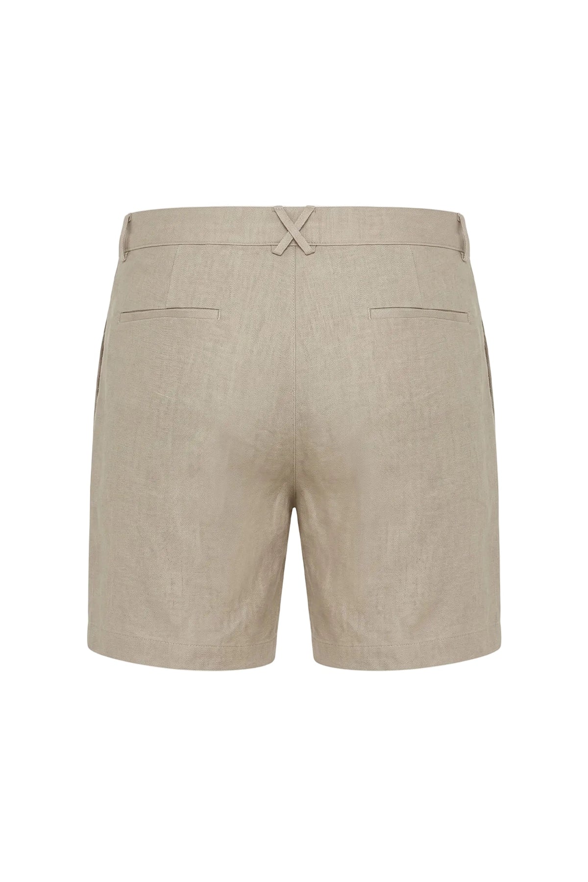 Erkek Relaxed Fit Rest Club Linen Short - Bej