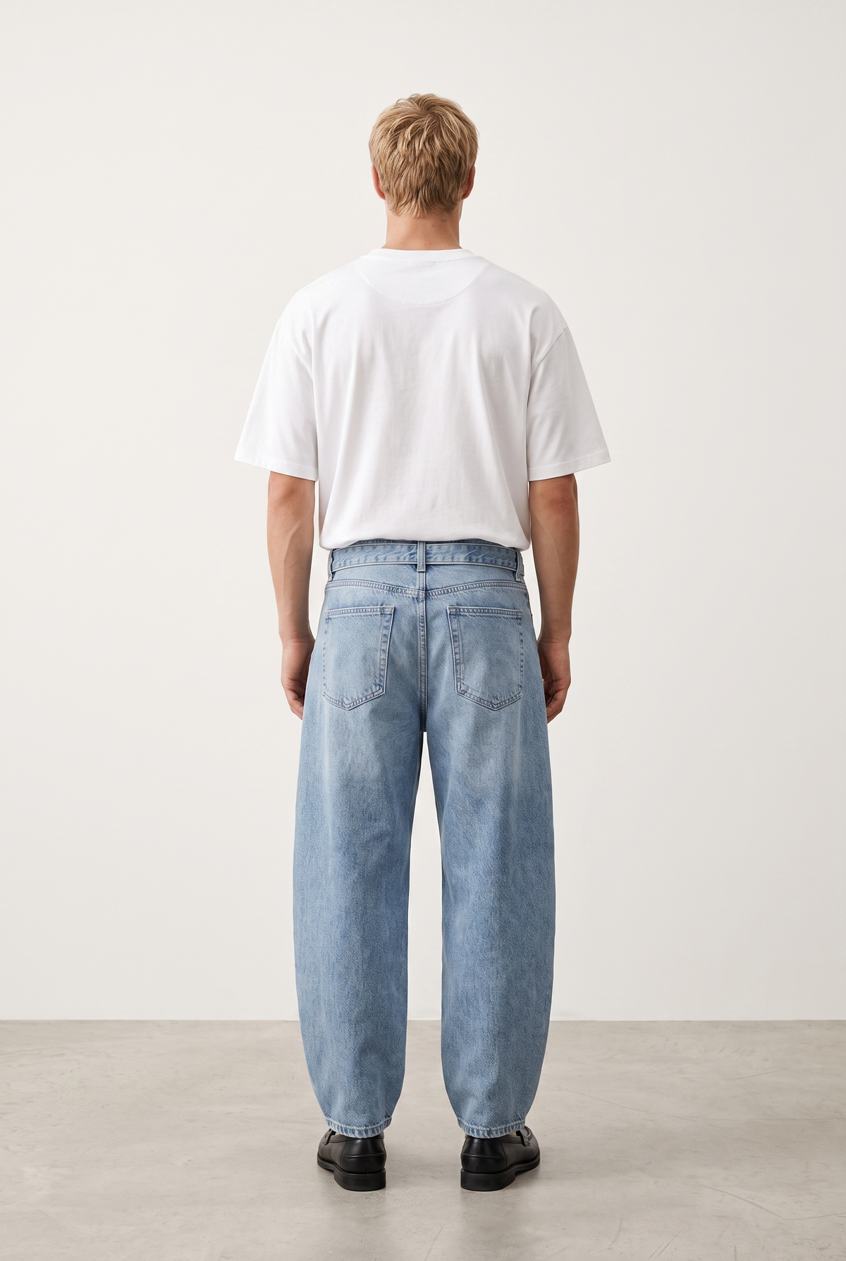 Erkek Barrel Fit Jean Açık Mavi