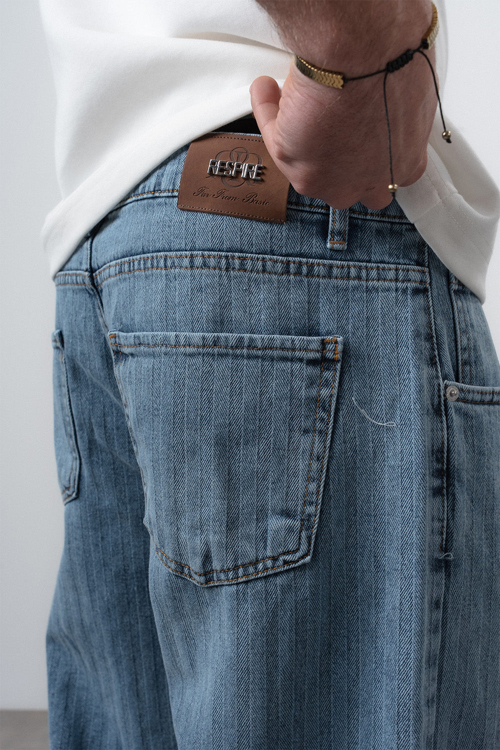 Respire-Erkek Desenli Baggy Jean Mavi-Kot Pantolon-5-roqelvaxirum.shop