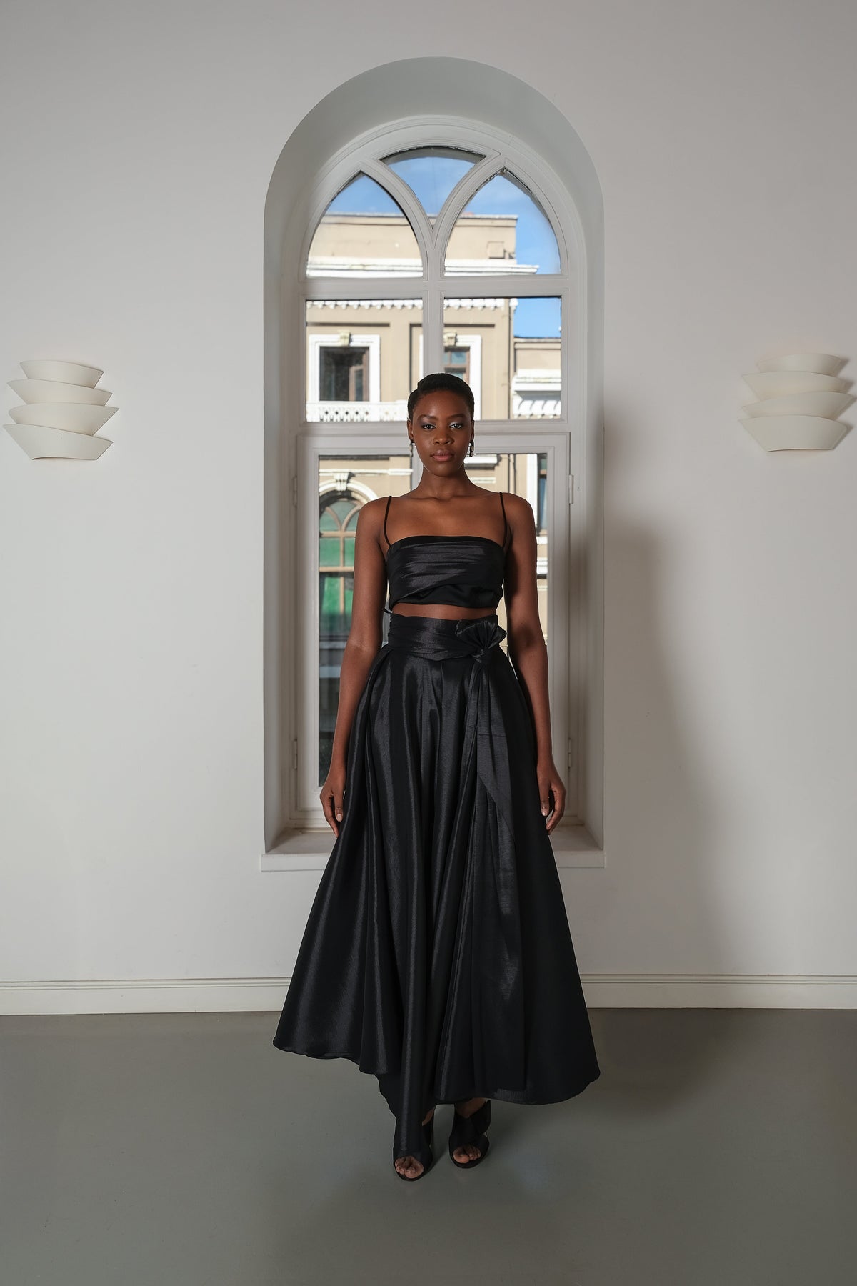 Roccie-Stella Strappy Mini Top With Taffeta And Satin Mix-Top-1-roqelvaxirum.shop