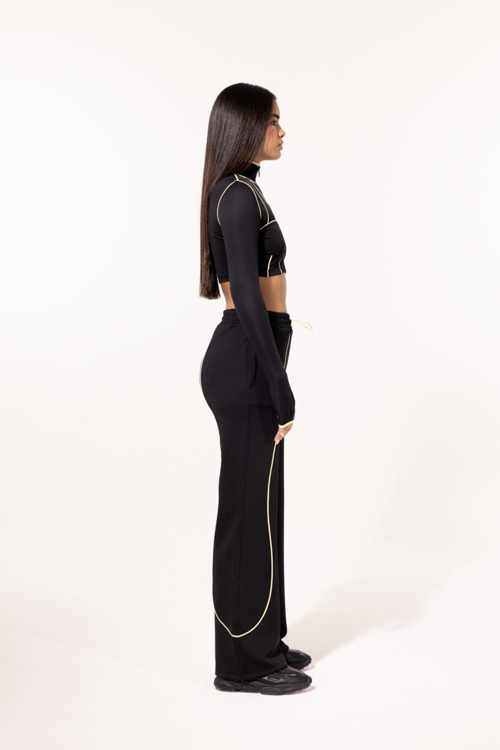 SBNM-Yellow Contrast Straight Pants-Eşofman-5-roqelvaxirum.shop