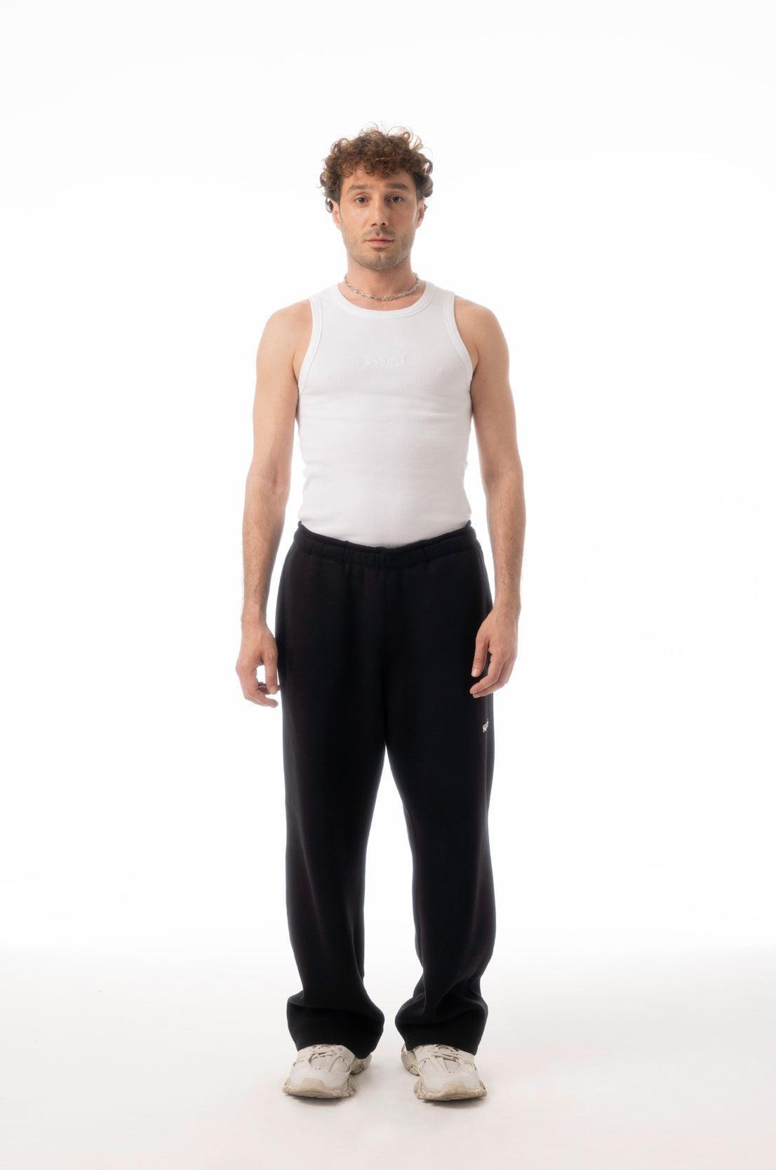 Sacré-Solid Black Sweat Pants-Eşofman-2-roqelvaxirum.shop