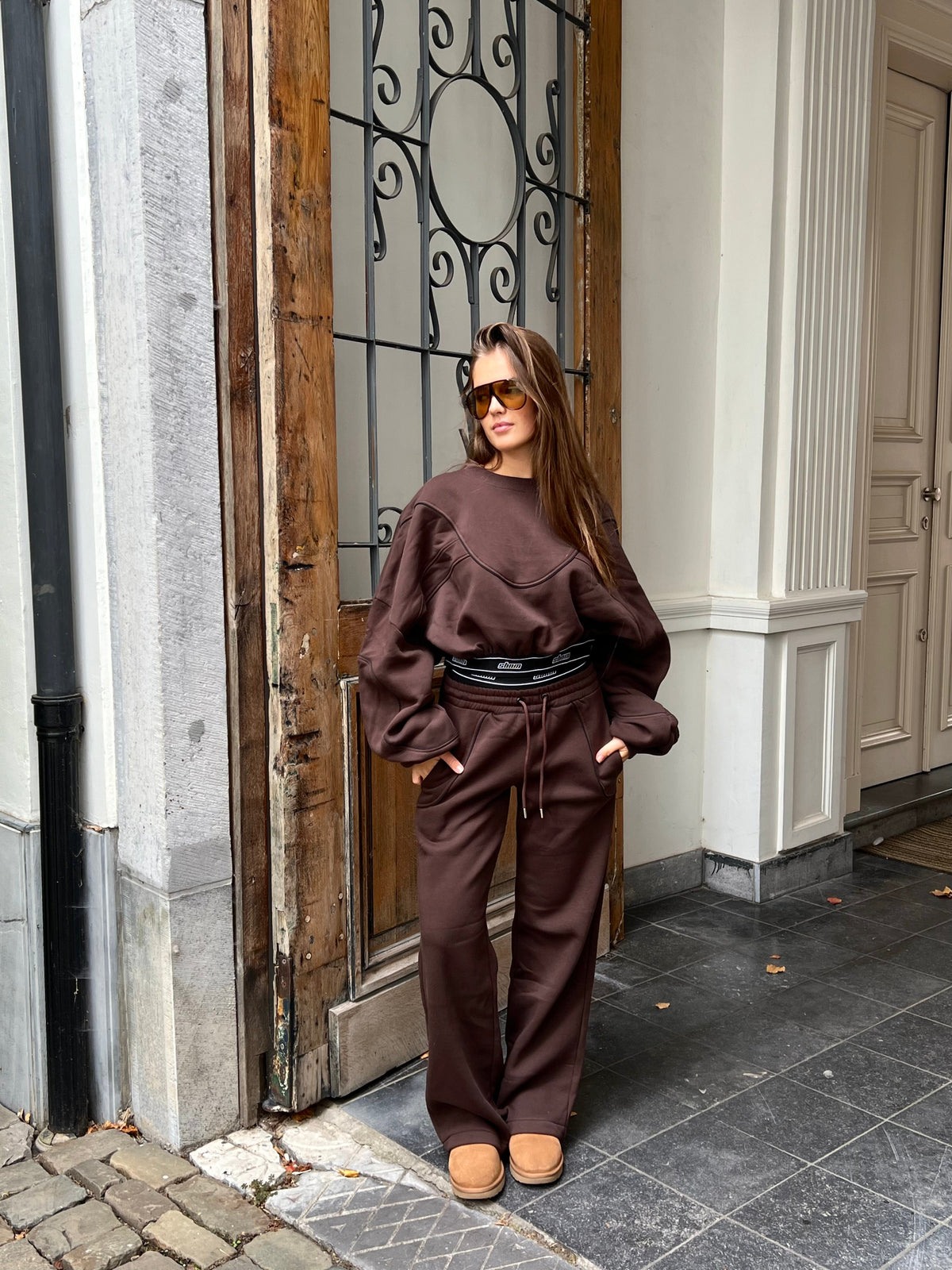Sbnm-Brown Contour Sweatpants-2-roqelvaxirum.shop