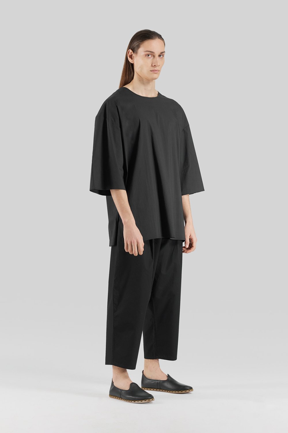 Sertaç Taşdelen-Siyah %100 Pamuk Yuvarlak Yaka Oversized Erkek T-shirt Model T 04-T-Shirts-1-roqelvaxirum.shop