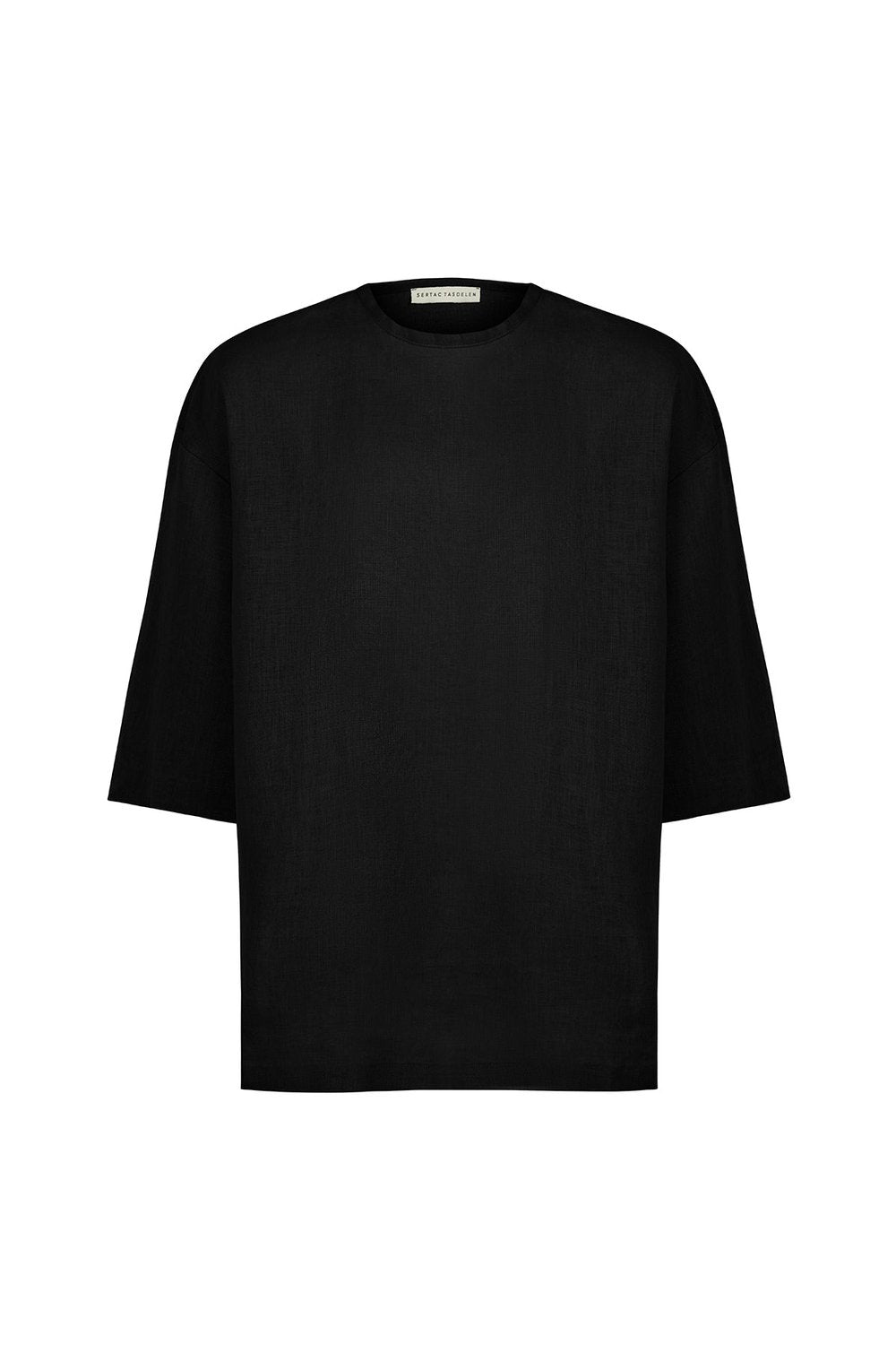 Sertaç Taşdelen-Siyah %100 Pamuk Yuvarlak Yaka Oversized Erkek T-shirt Model T 04-T-Shirts-3-roqelvaxirum.shop