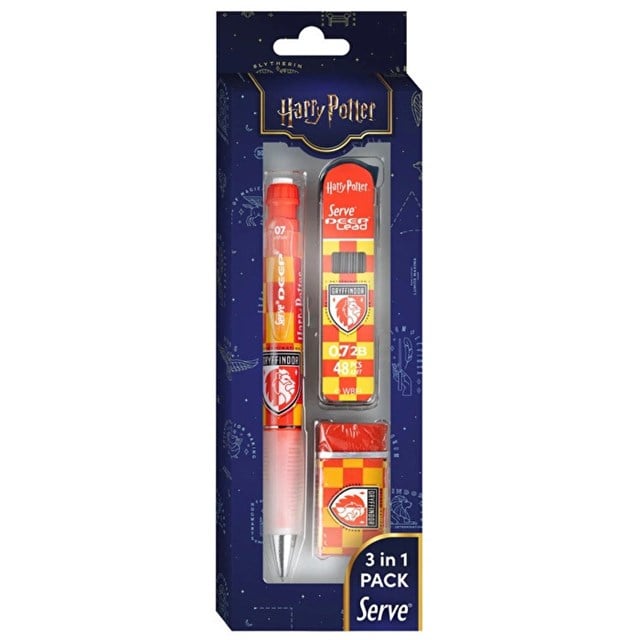 Serve-Harry Potter Gryffindor Damalı 3'lü Kalem Seti — 0,7 Mm-Kalem Seti-3-roqelvaxirum.shop