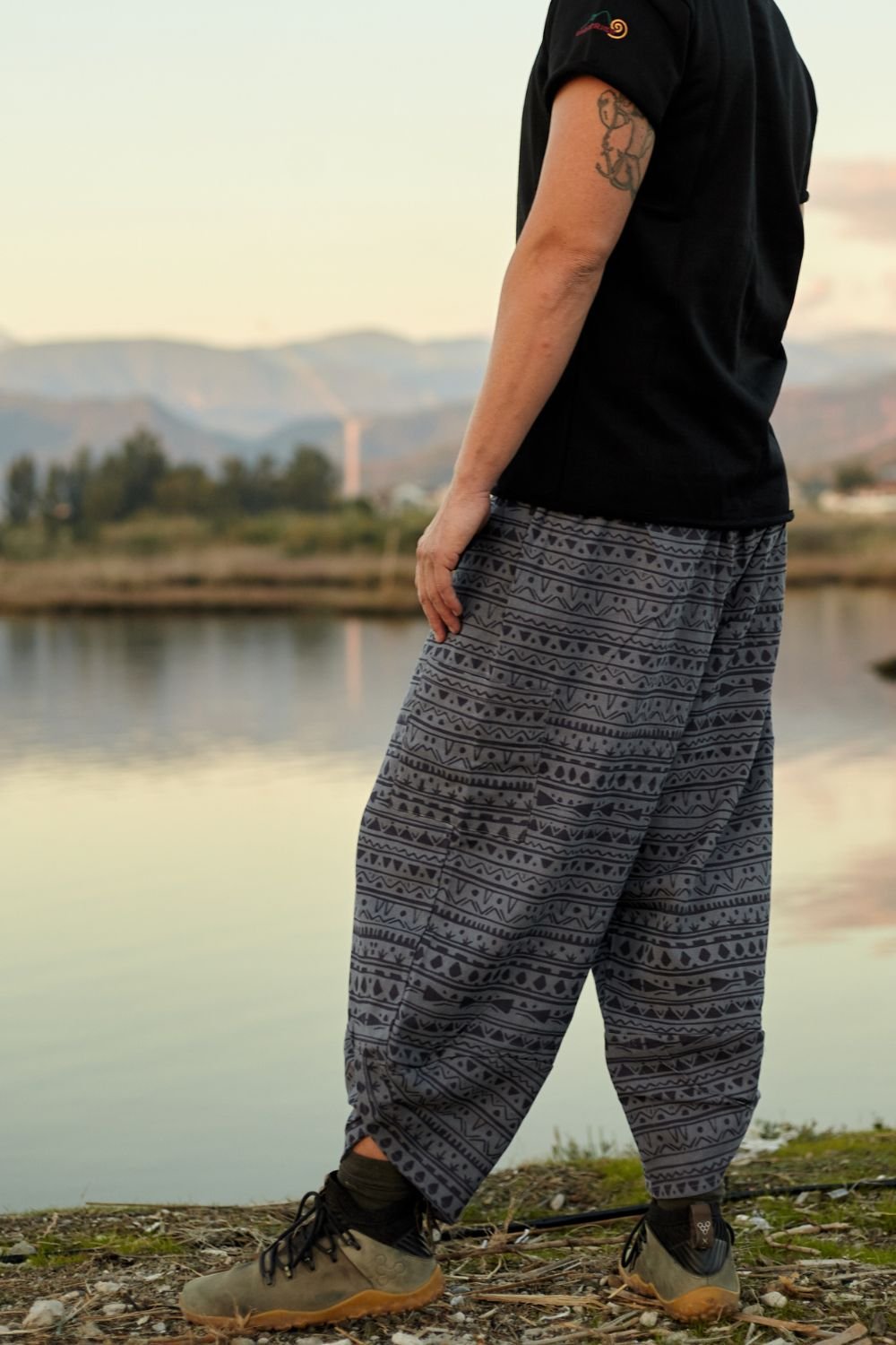 Soluna-Triangle Patterned Pants-Keten Pantolon-3-roqelvaxirum.shop