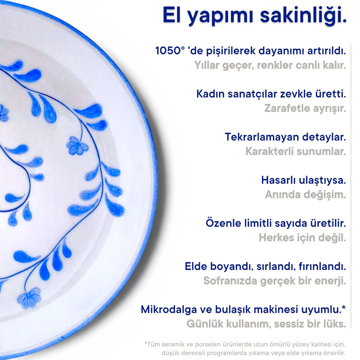 Servis Tabağı Mavi Beyaz
