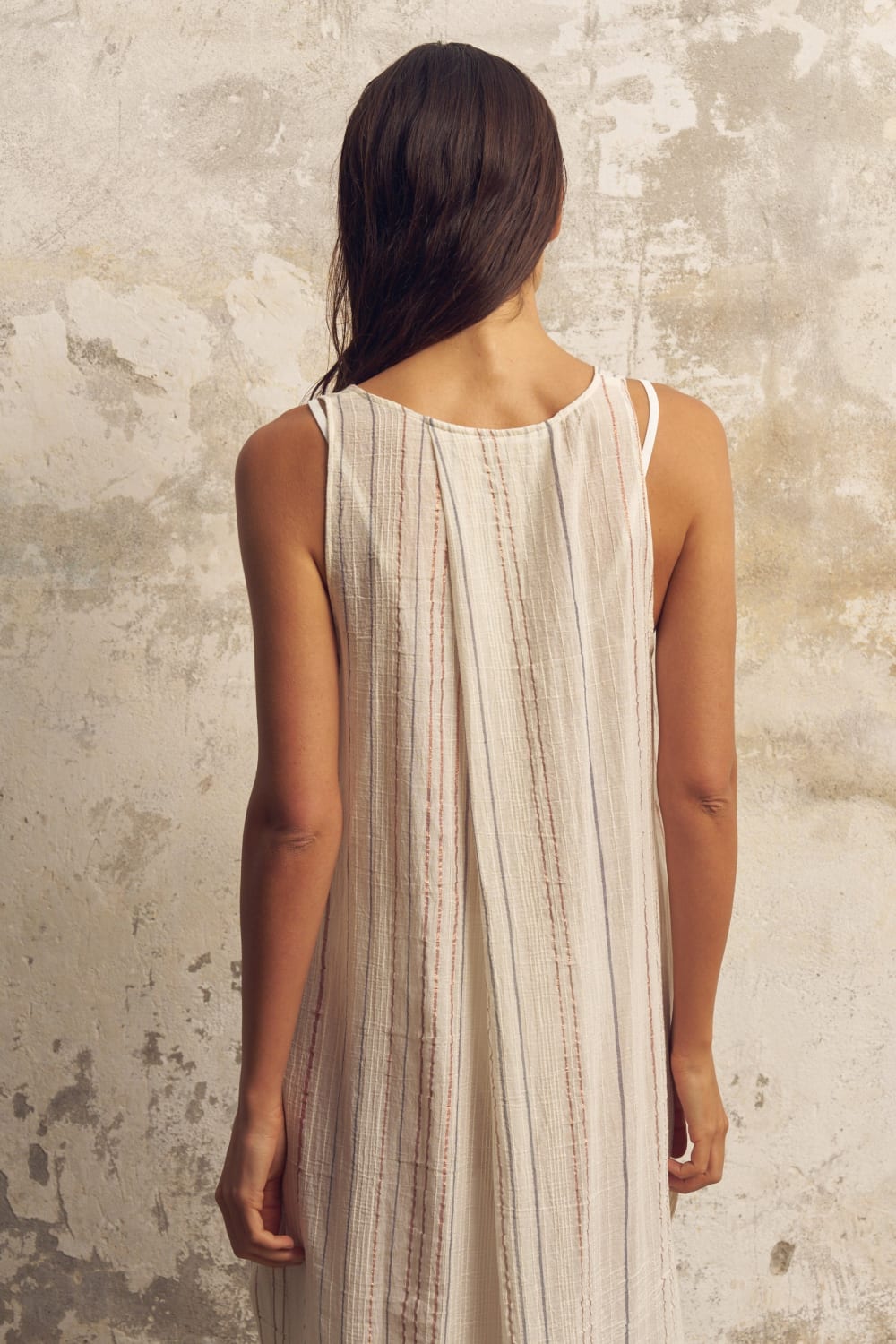 The Handloom-Day Break Dress Natural With Stripes-Elbise-6-roqelvaxirum.shop