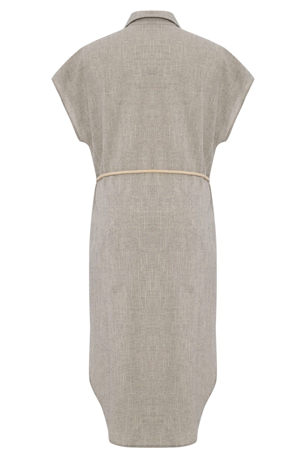 The Handloom-Zaya Shirt Dress Gray-Elbise-8-roqelvaxirum.shop
