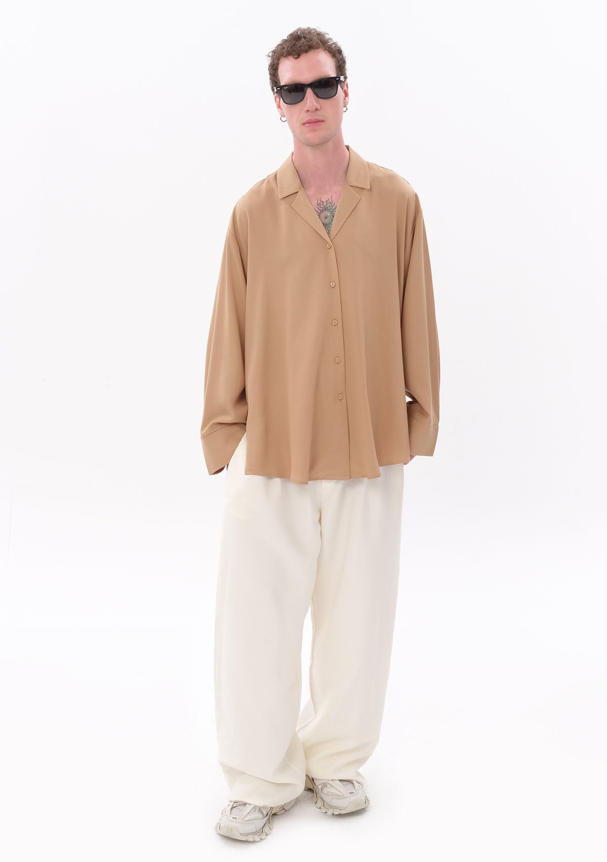 Tiny-Bej Tencel™ Oversize Gömlek-Gömlek-6-roqelvaxirum.shop
