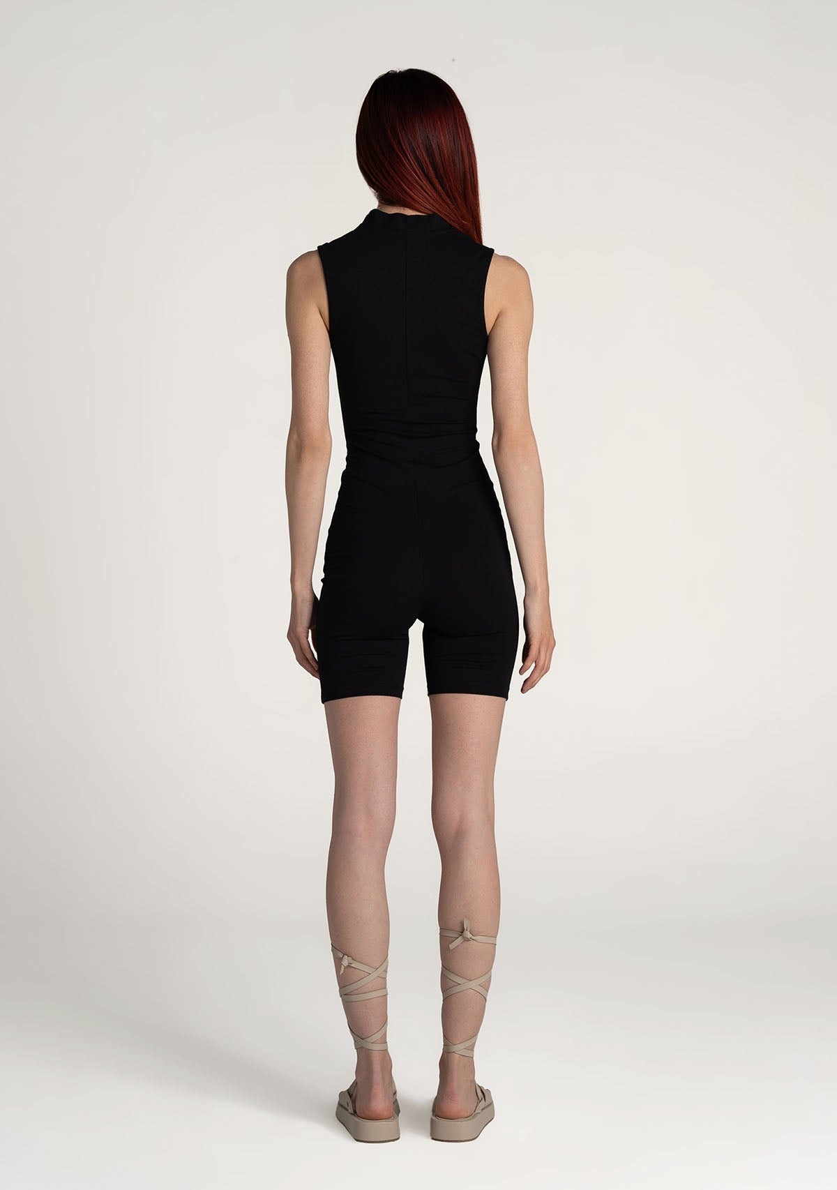 Tiny-Siyah Önden Fermuarlı Şort Bodysuit-Bodysuit-2-roqelvaxirum.shop