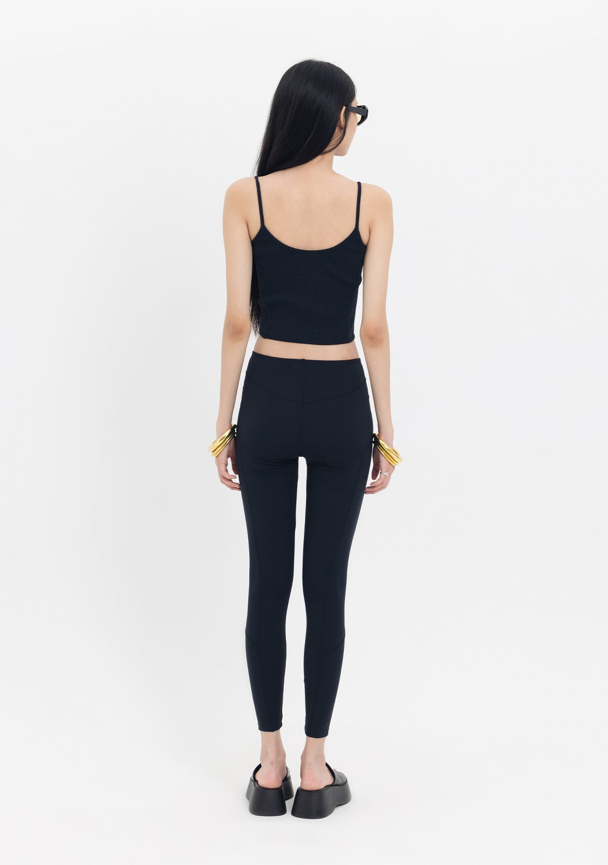 Tiny-Yüksek Bel Dikiş Detaylı Siyah Spor Tayt-Tayt-2-roqelvaxirum.shop