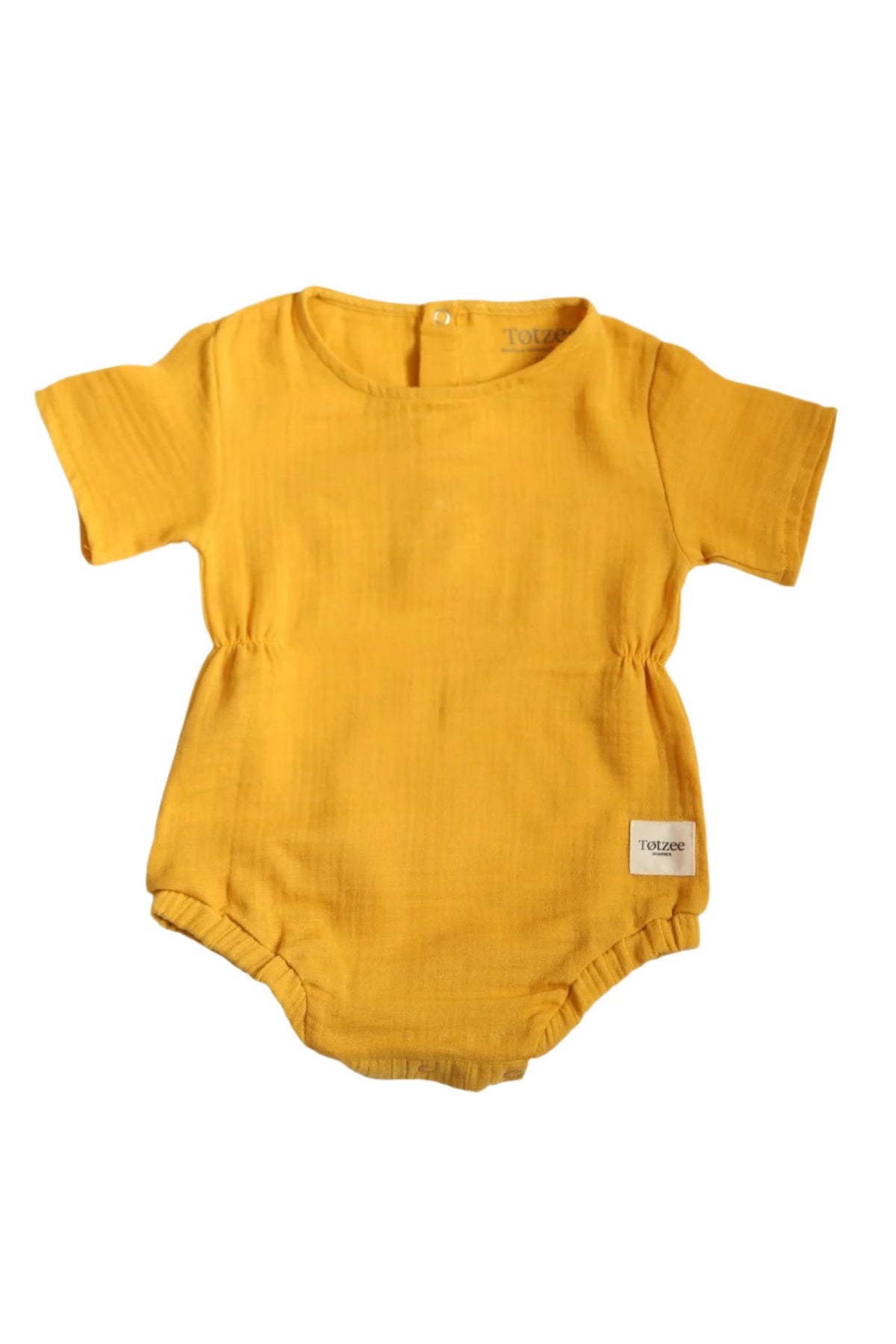 Totzee-Müslin Belden Büzgülü Tulum - Sonbahar Sarısı-Çocuk Elbise & Tulum-1-roqelvaxirum.shop
