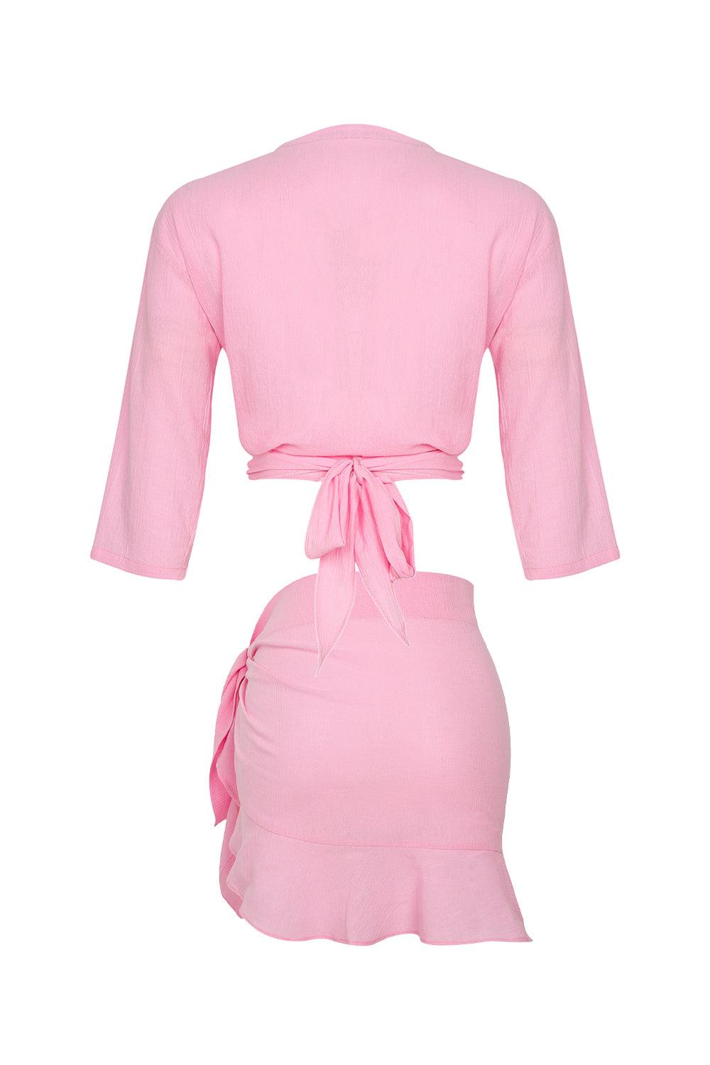 Unexpectedone-Flirt Me To The Moon Gömlek - Etek Pink-Etek-3-roqelvaxirum.shop