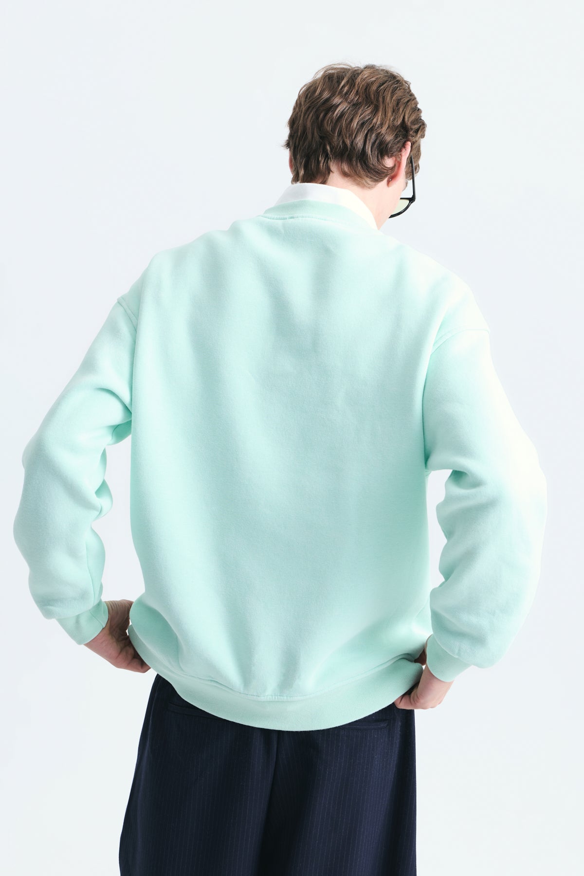 Basic Oversize Yıkamalı Sweatshirt