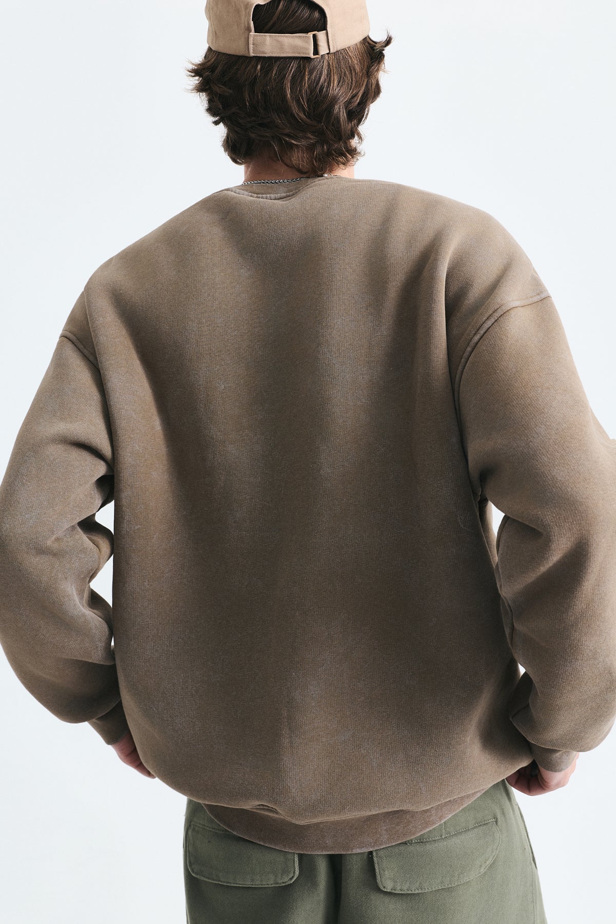 Basic Oversize Yıkamalı Sweatshirt
