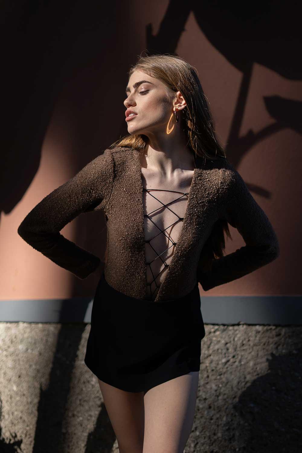 Veryself-Tuscan Bodysuit - Kahverengi-Top-2-roqelvaxirum.shop