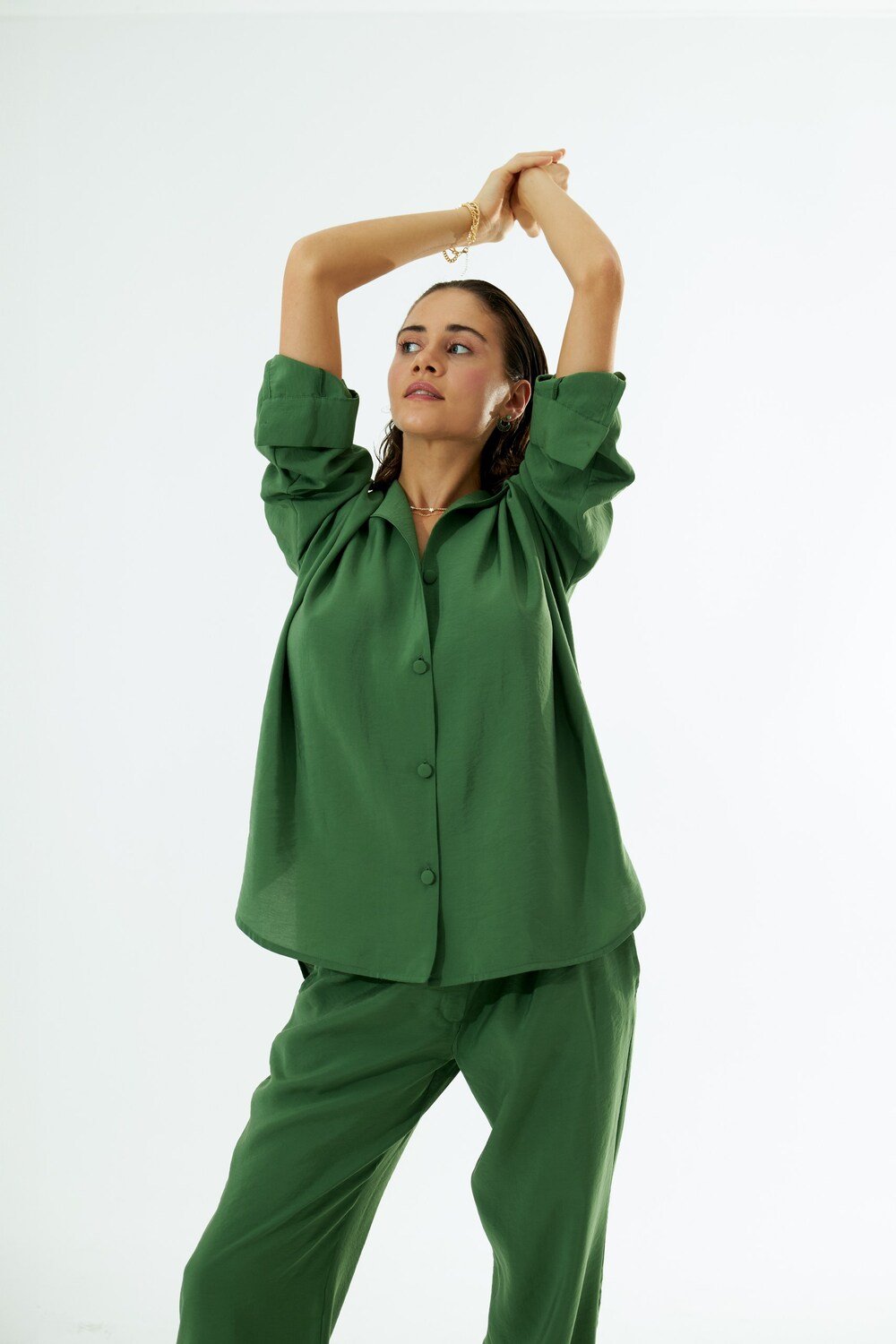 Vifafi-Flora Yeşil Gömlek-Gömlek-3-roqelvaxirum.shop