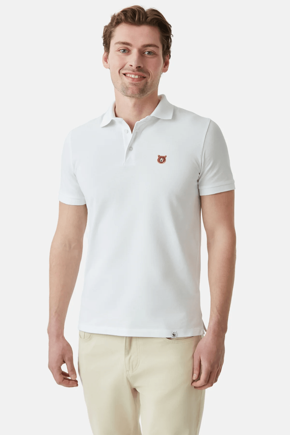 WWF Market-Bozayı Polo Yaka T-shirt - Beyaz-T-Shirts-3-roqelvaxirum.shop