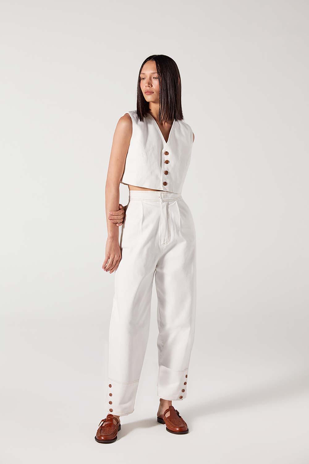 Wabi Sabi-Christopher Beyaz Kot Pantolon-Kot Pantolon-4-roqelvaxirum.shop