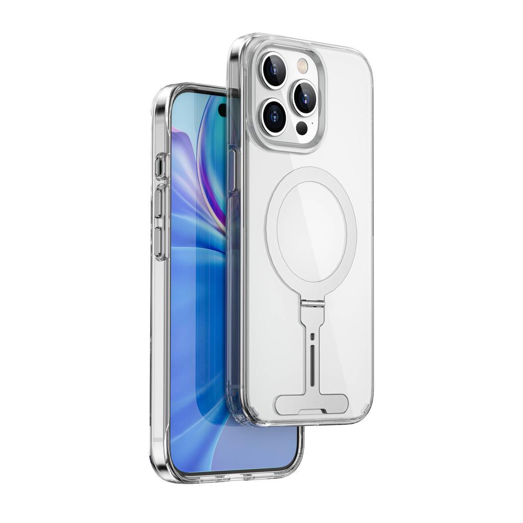 Fyy-014 Magsafe Uyumlu Standlı Şeffaf Iphone 15 Pro Kılıf