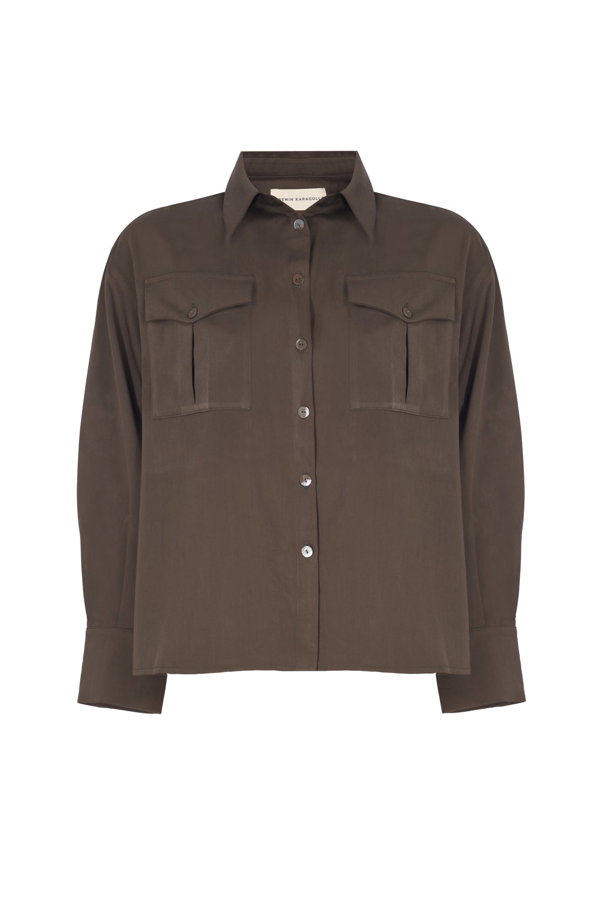 Yasemin Karagülle-Simone Shirt Dark Khaki-Gömlek-1-roqelvaxirum.shop