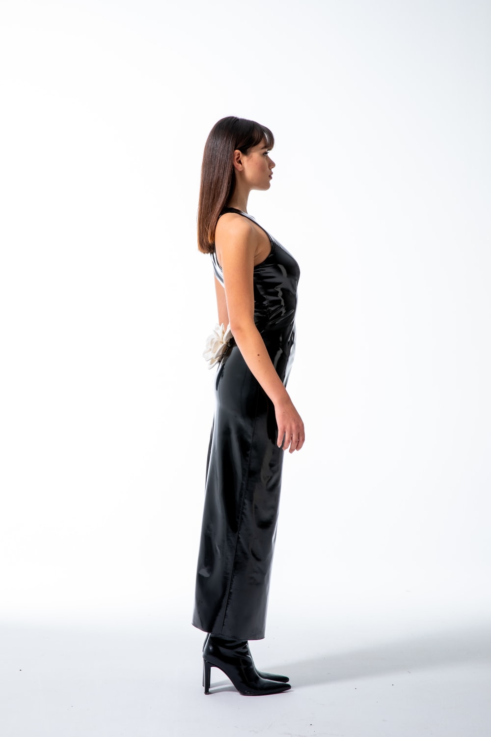Yelda Alatekin-Blossom Black Midi Dress-Elbise-2-roqelvaxirum.shop