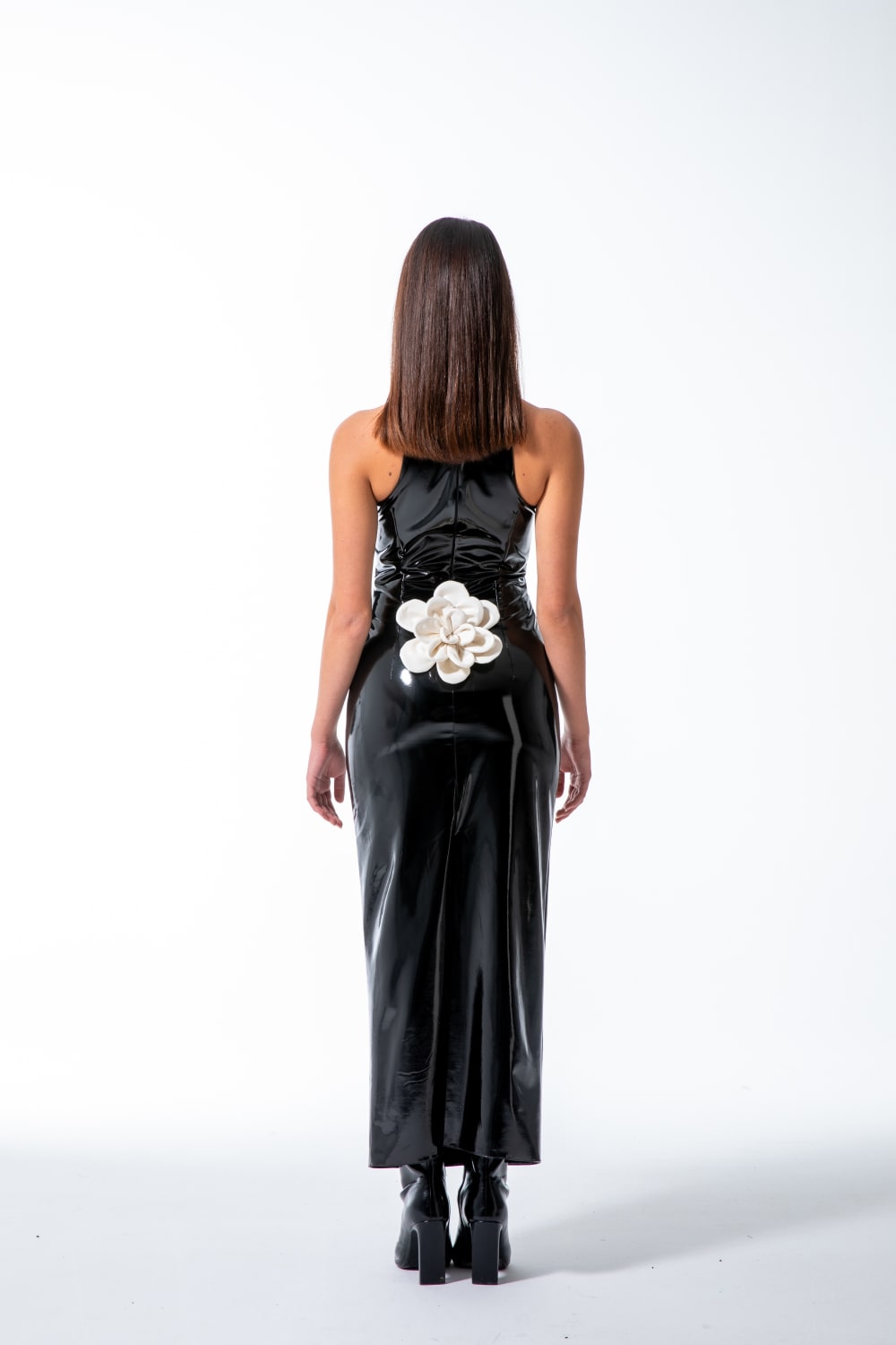 Yelda Alatekin-Blossom Black Midi Dress-Elbise-3-roqelvaxirum.shop