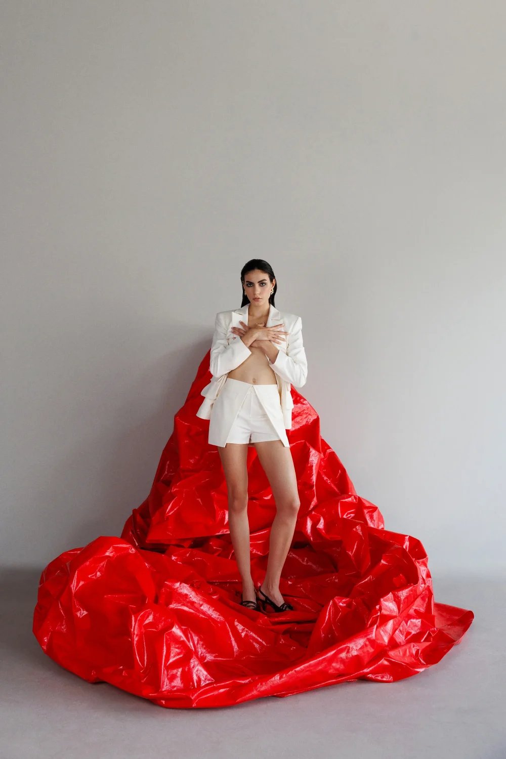 Yelda Alatekin-Leo Ecru Skort-Etek-1-roqelvaxirum.shop