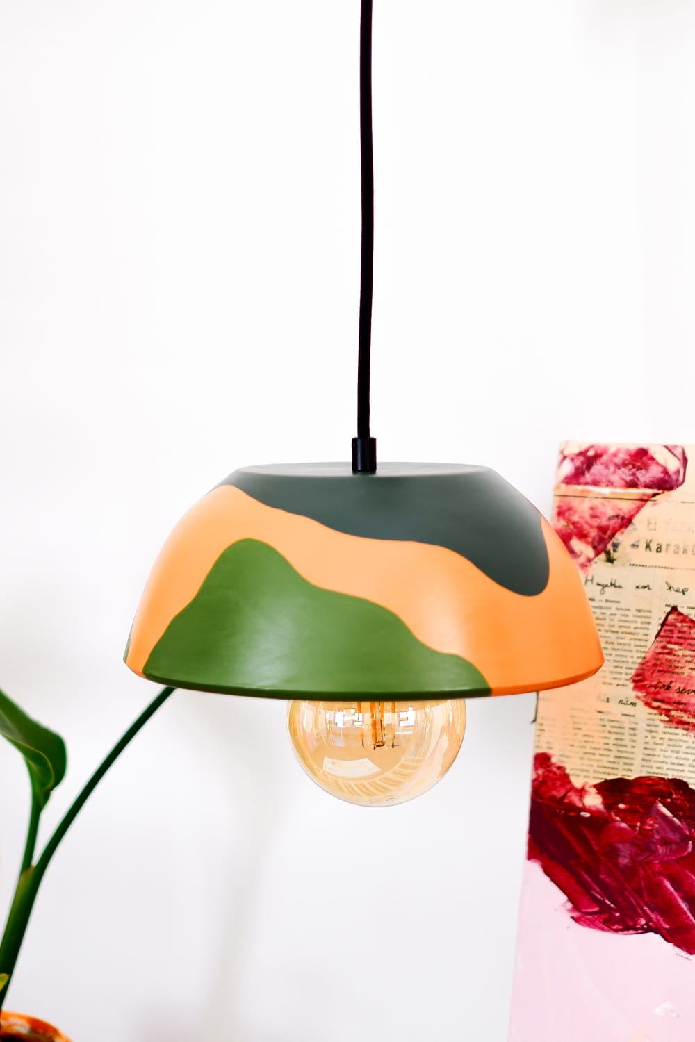 Zef Design-Temnos - Terracotta Yeşil Avize , Siyah Kablo-Avize-3-roqelvaxirum.shop