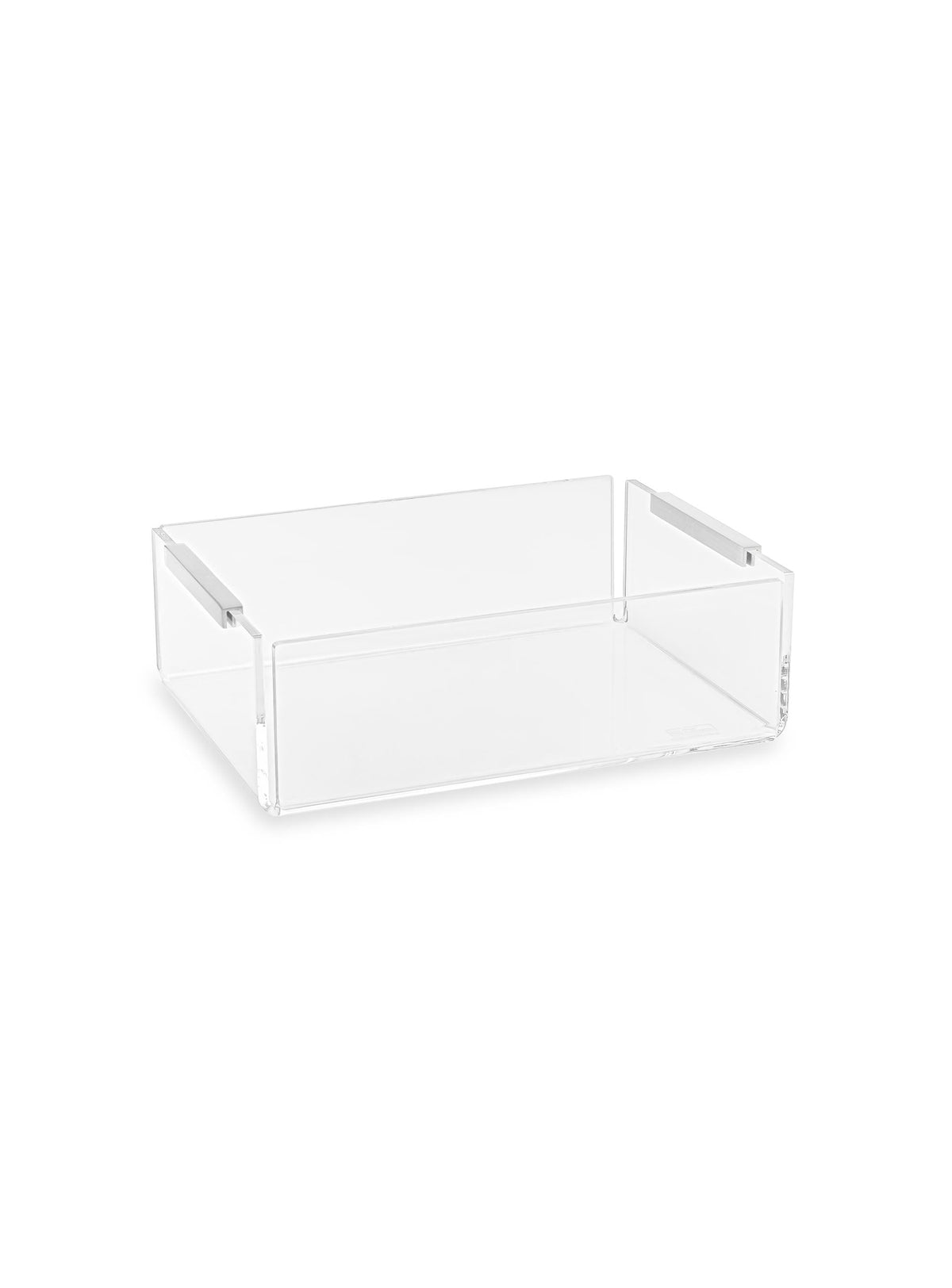 Memonza-Aria Çıta Detaylı Gümüş Organizer, Large, Şeffaf-Dekoratif Kutu-1-roqelvaxirum.shop