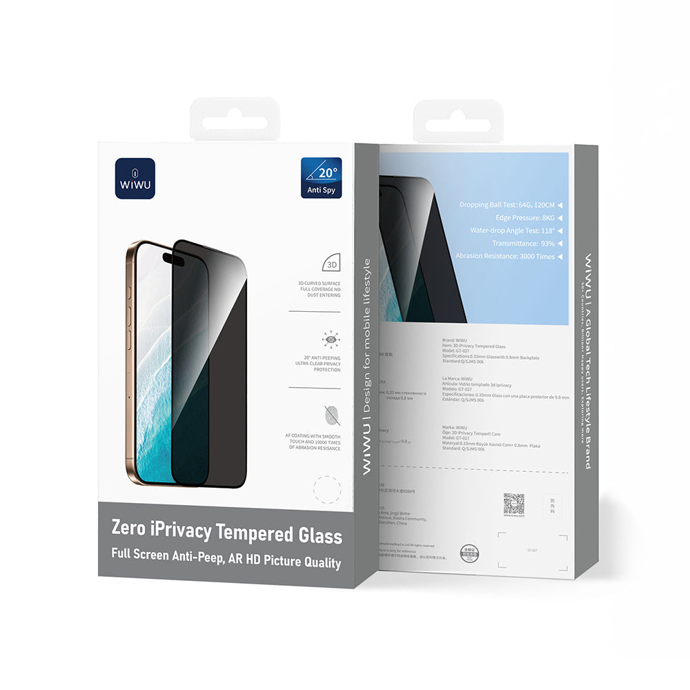 Gt-027 Zero Curved Privacy Parmak İZi Bırakmayan Iphone 17 Pro Ekran Koruyucu