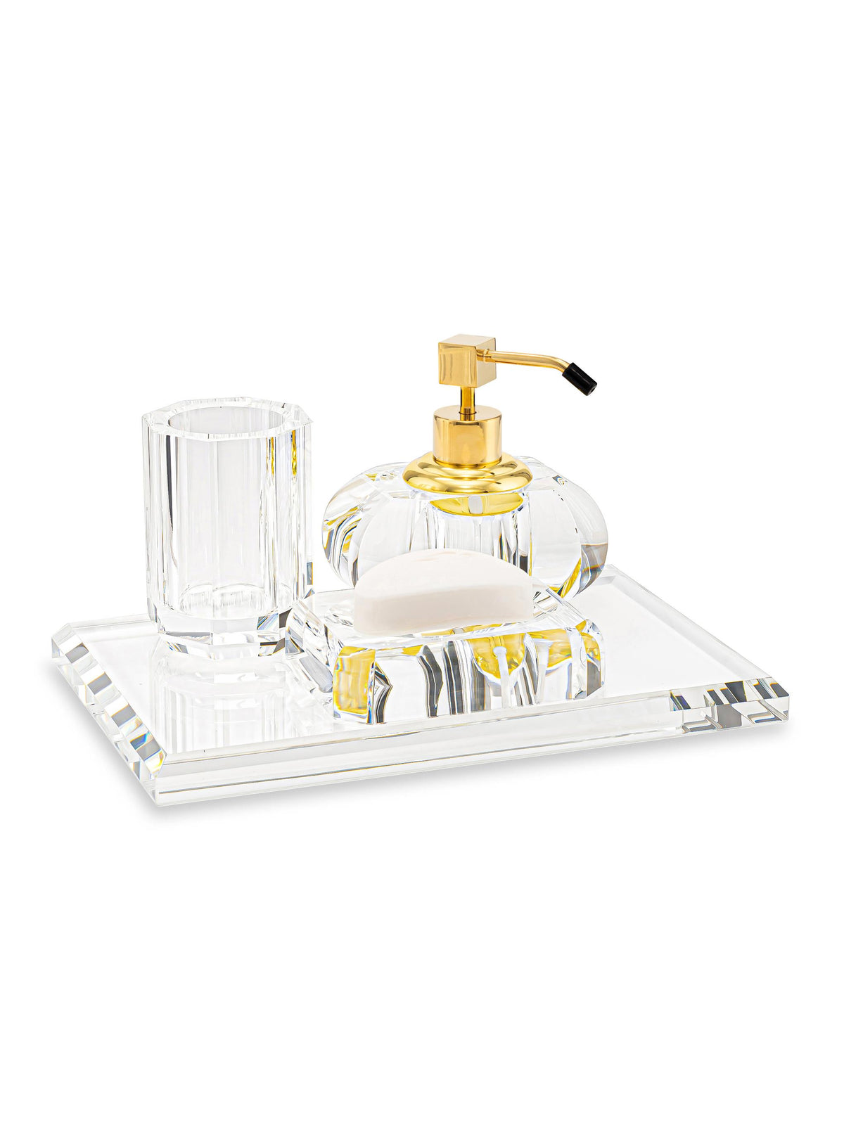 Memonza-Myra Kristal Banyo Core Set, 4 Parça, Gold-Banyo Düzenleyicileri-1-roqelvaxirum.shop