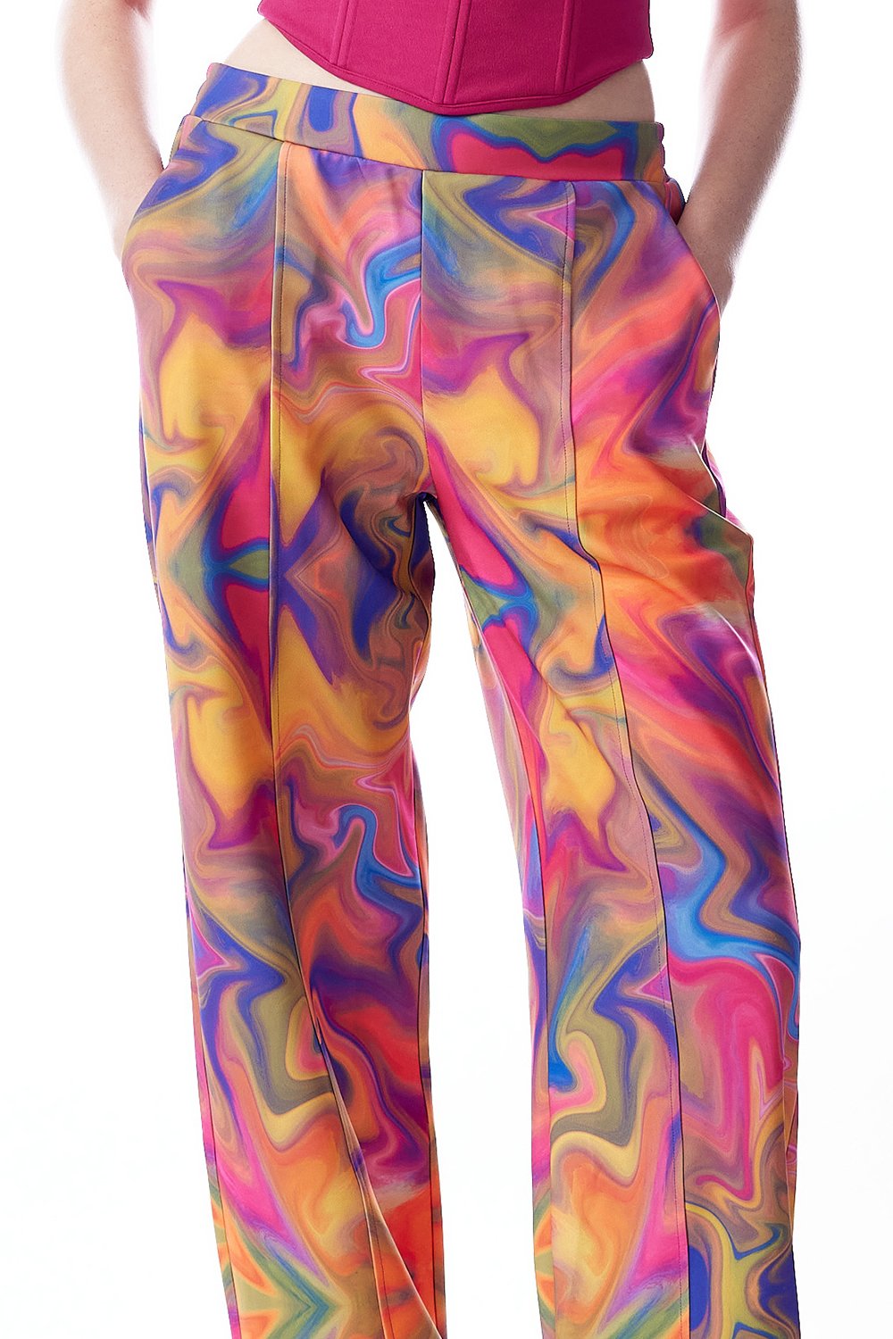 no'design-Baskılı Nervür Dikişli Kargo Pantolon-Pantolon-5-roqelvaxirum.shop