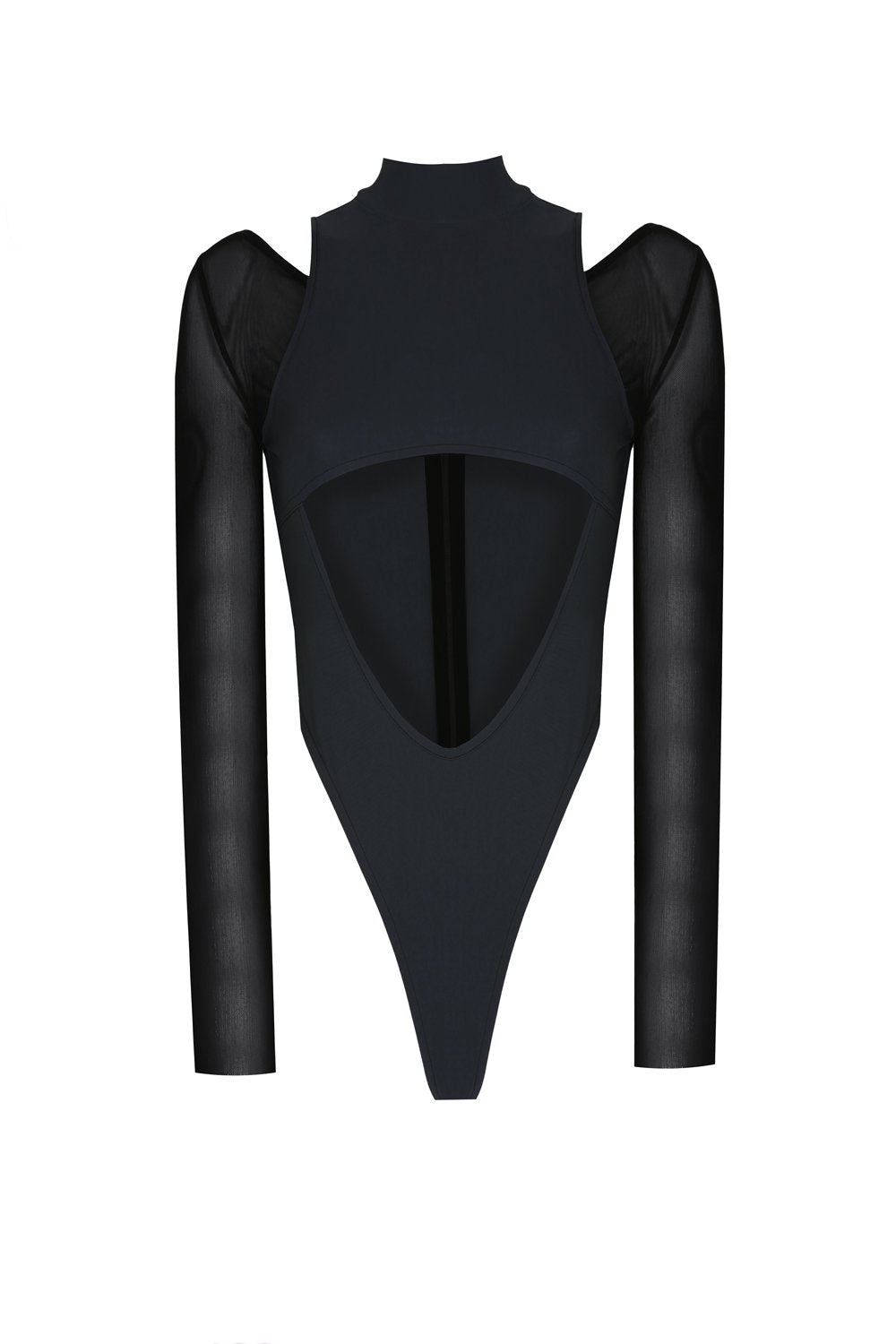 no'design-Göbek Dekolteli Kontrast Kumaş Detaylı Bodysuit-Bodysuit-1-roqelvaxirum.shop