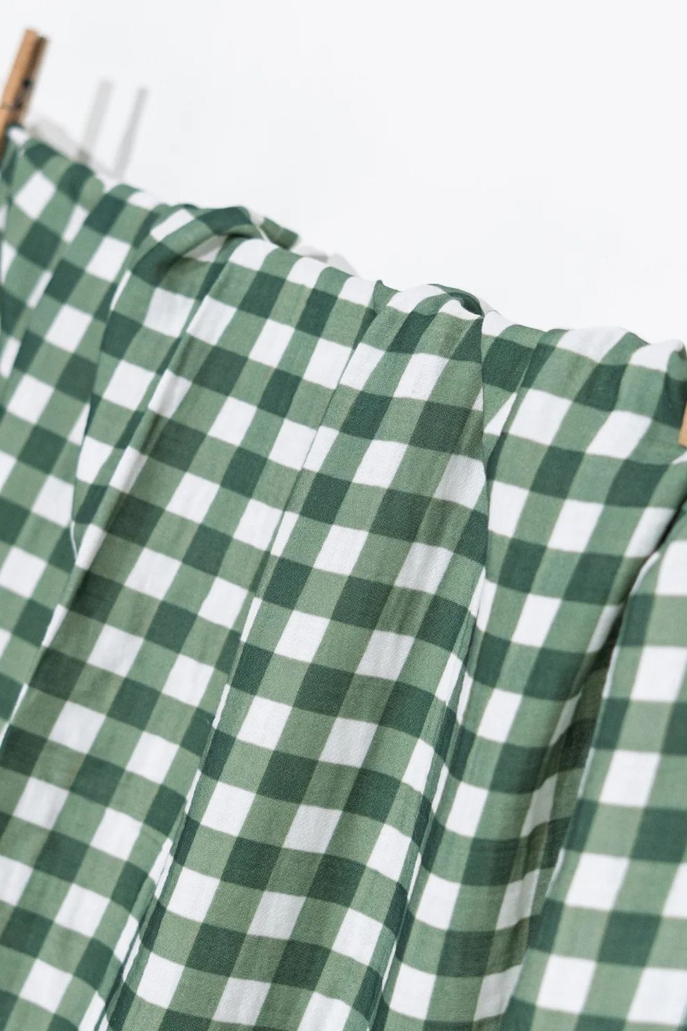 Petit Fleur Green Check Müslin Bebek Örtüsü - 70x70cm - 2