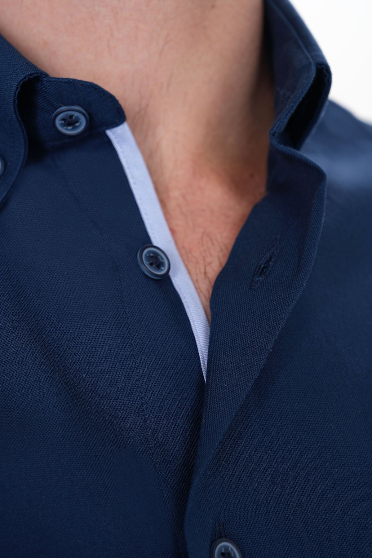 Slim Fit Oxford Erkek Gömlek, Lacivert - 4