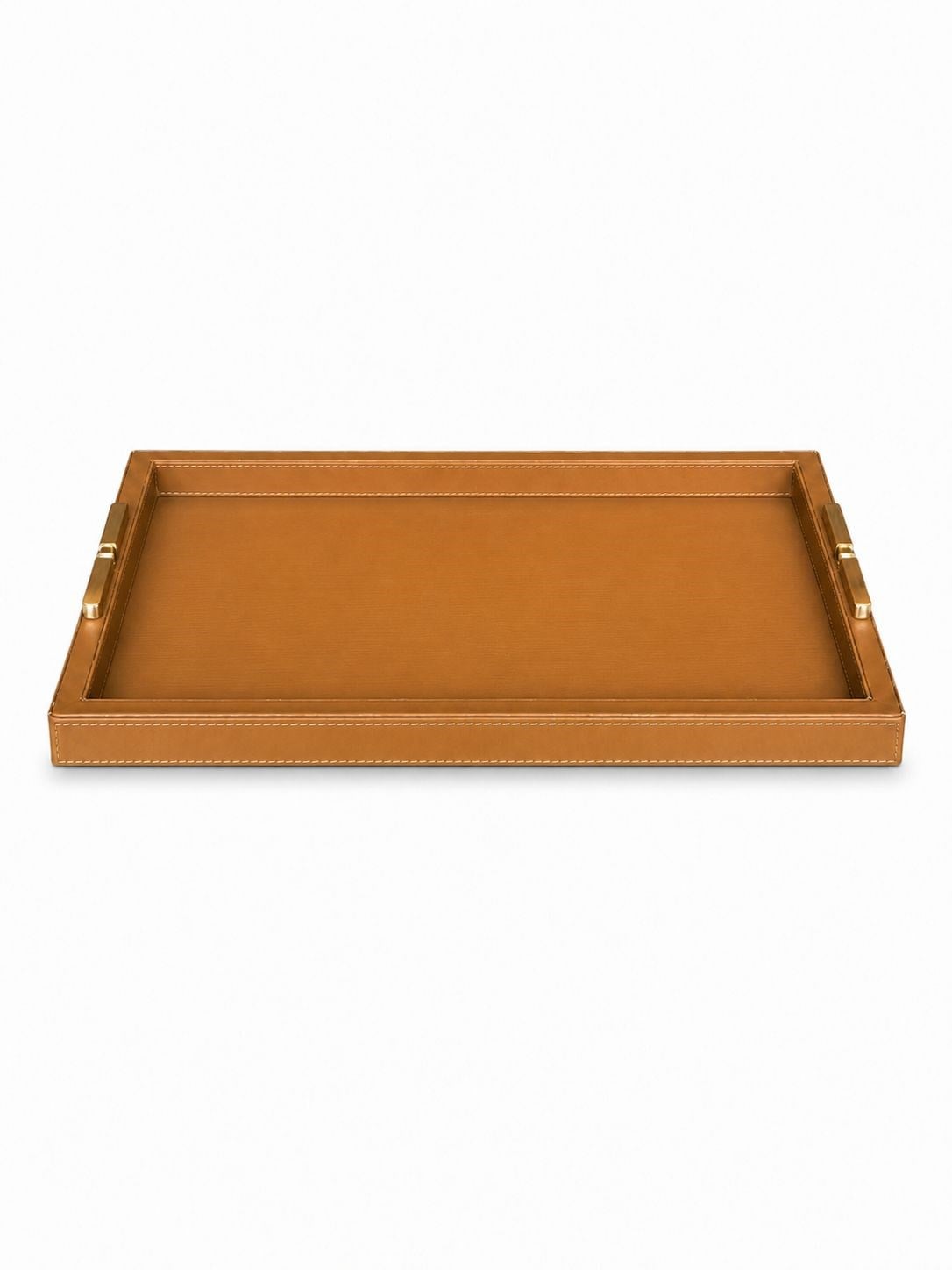 Memonza-Viéns Pirinç Detaylı Taba Deri Tepsi Large-Tepsi-3-roqelvaxirum.shop