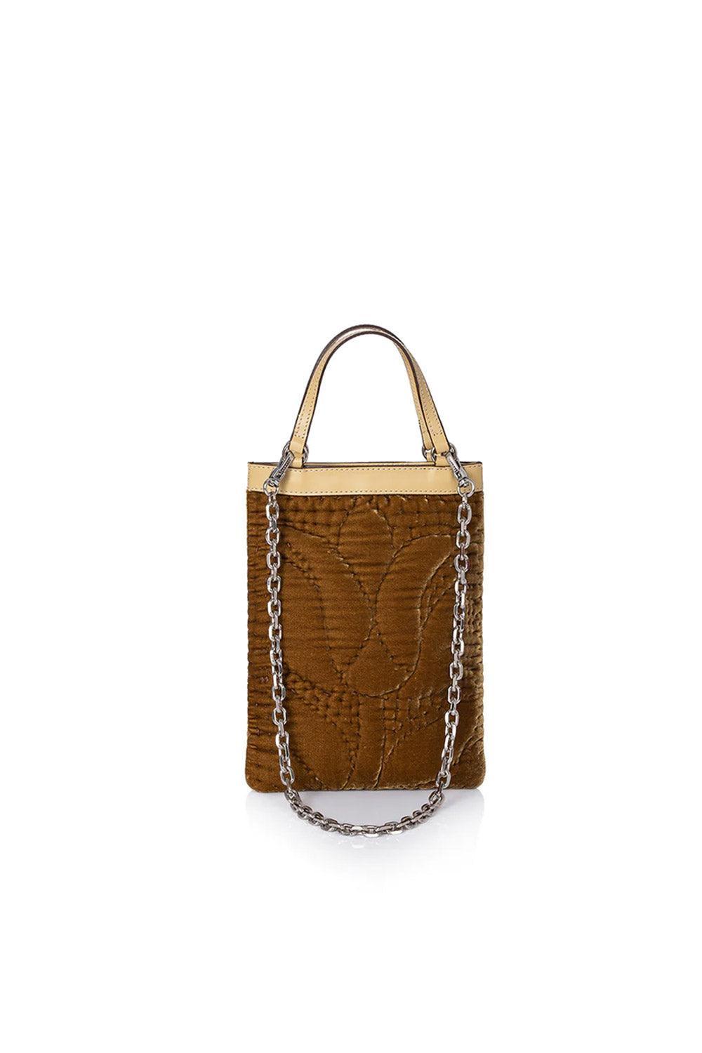 Atelier Melange-Şükran Mini El Çantası İpek Kadife Altın-Omuz Çantası-1-roqelvaxirum.shop