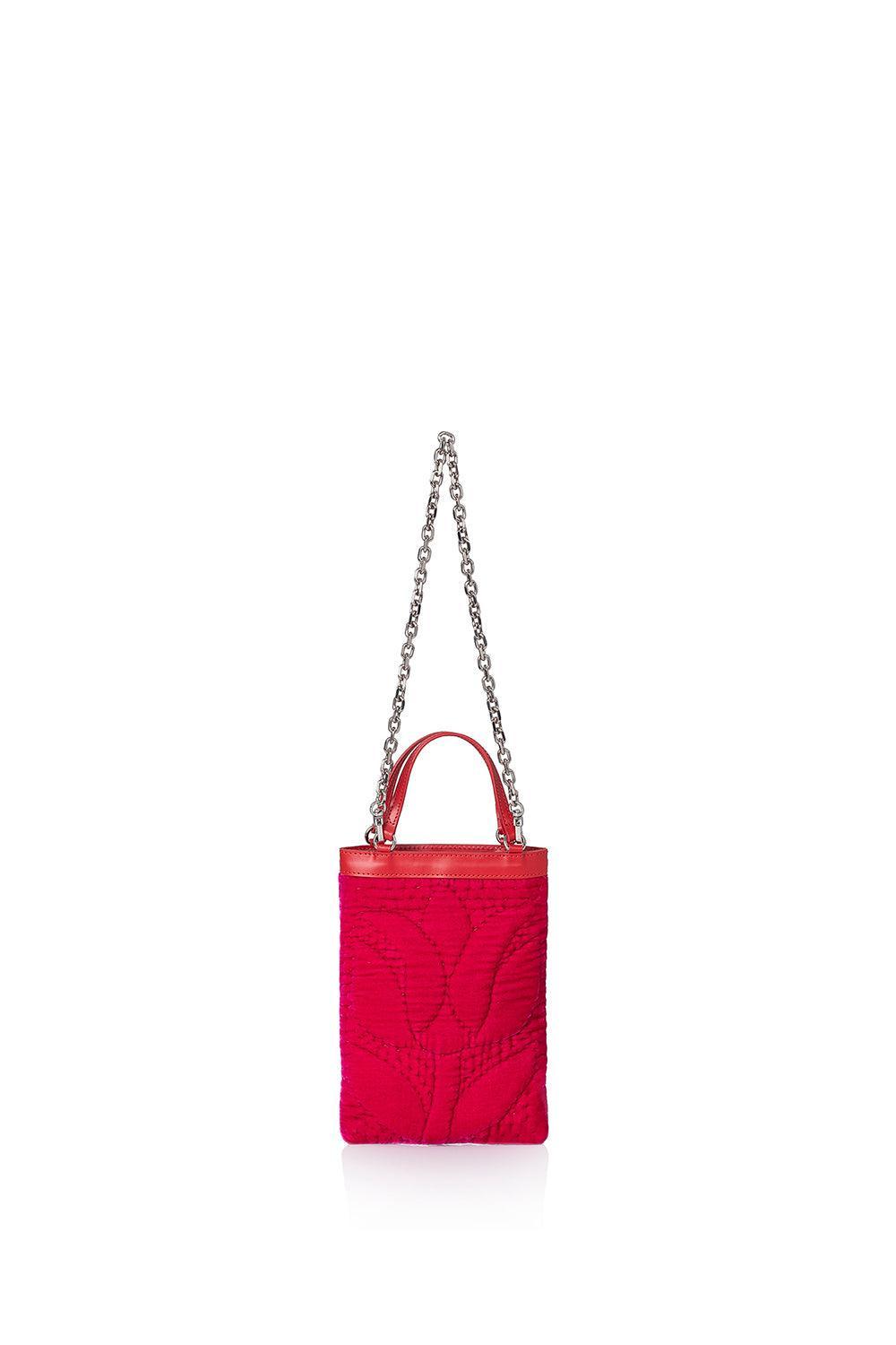 Atelier Melange-Şükran Mini El Çantası İpek Kadife Fuşya-Omuz Çantası-3-roqelvaxirum.shop